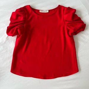 Amanda Uprichard Puff Sleeve Top